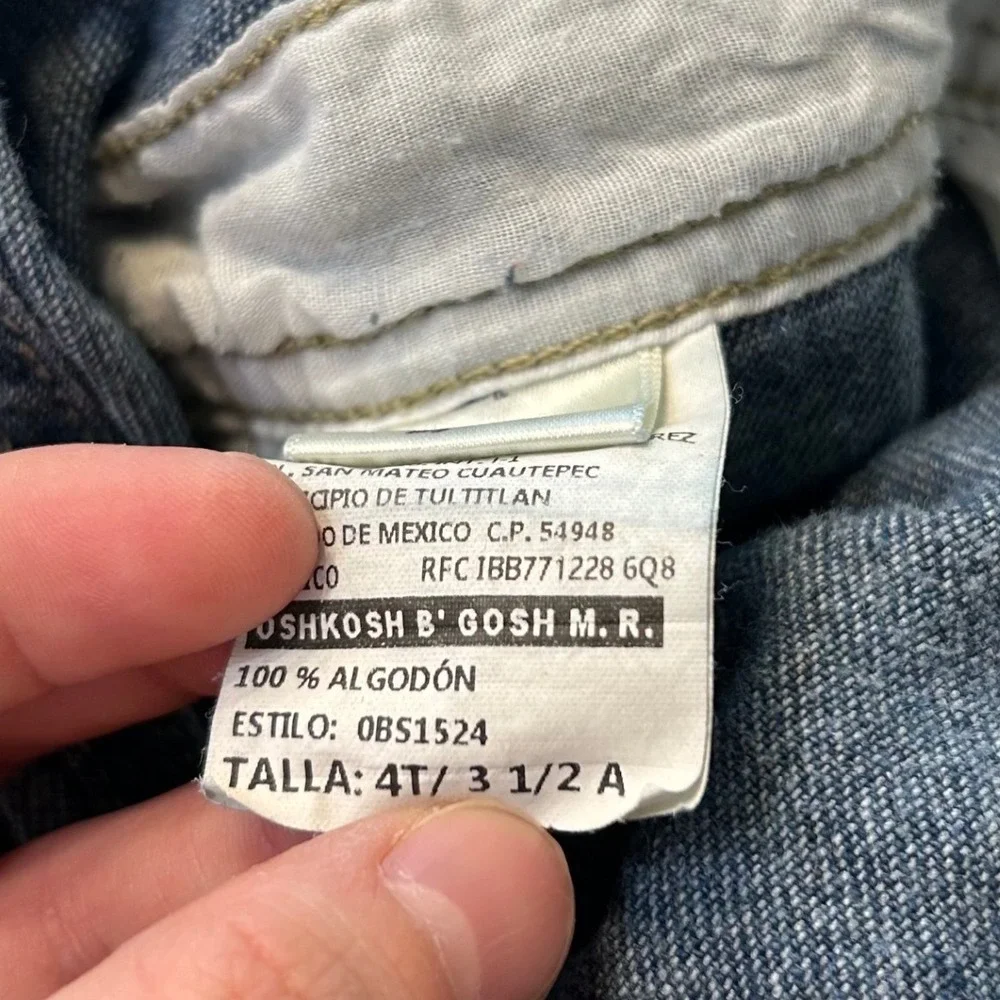 vintage oshkosh b'gosh‎ 4t blue denim carpenter overalls dungarees